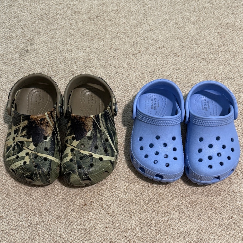 Toddler boy Crocs Set - Camouflage and Blue